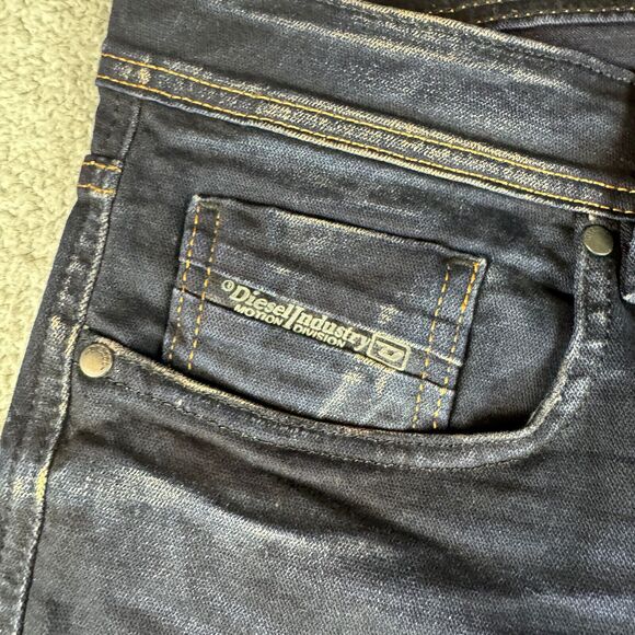Diesel Men's Skinny Jeans - Dark Blue with Black Patch - Picture 7 of 15